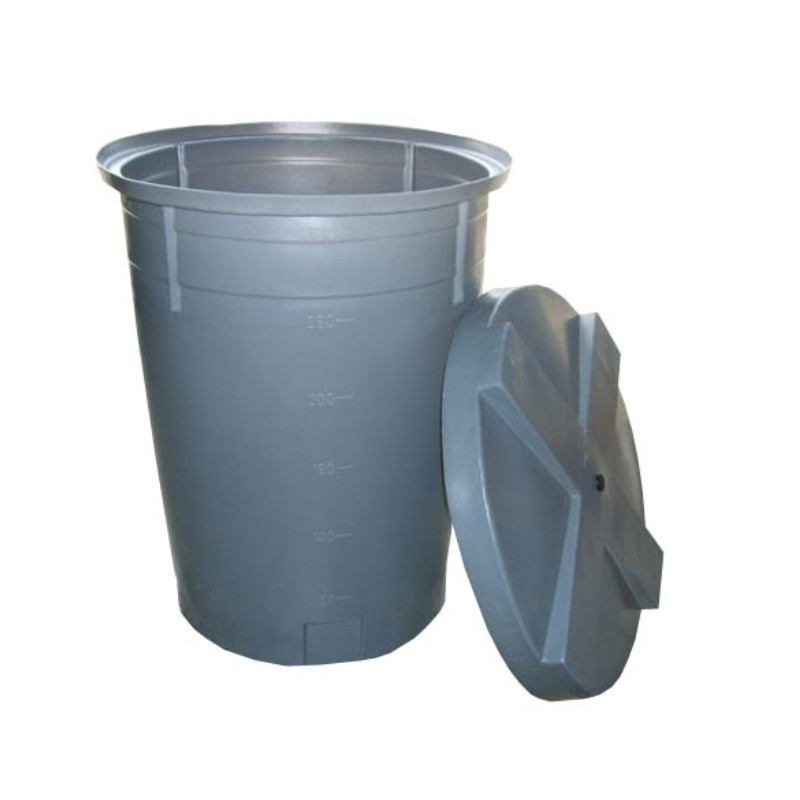 Depósito de agua Cónico gris con tapadera
