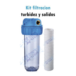 Sistema de filtración de sedimentos bobinado de 50 micras y porta filtros de 10"