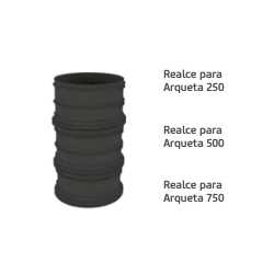 Realces para arqueta ajustables en altura de Ø 300 mm. Disponibles en alturas de 250, 500 y 750 mm.