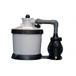 Caseta de madera y sistema de filtración de arena de 4m3/h para piscina Urban Pool