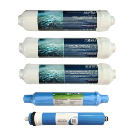 KIT FILTRO EN LINEA CONEXIÓN ROSCA COMPLETO