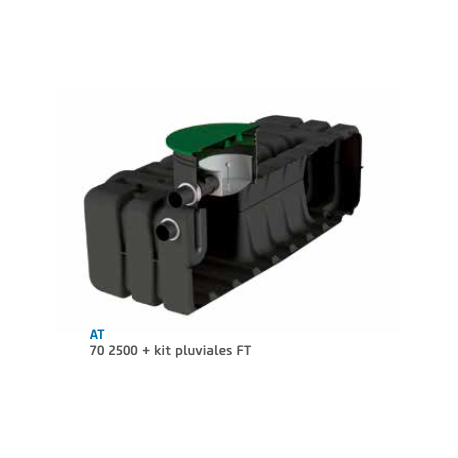 Depósito AT 70 para recogidas de pluviales con filtro FT, desde 2500 lts a 10.000 lts.